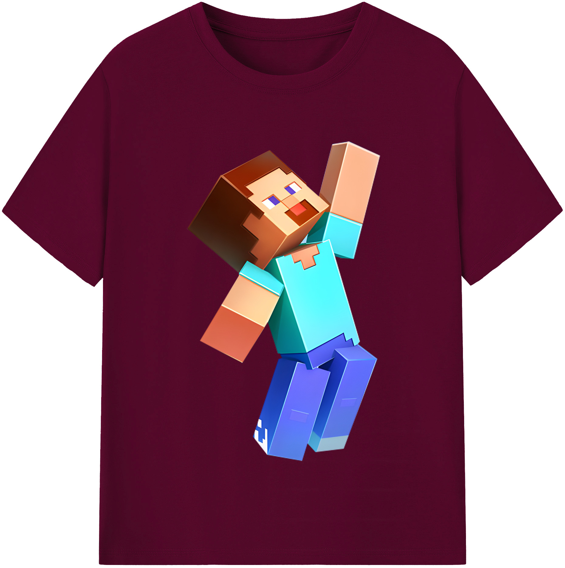 （画像用） マインクラフト ブロックの世界 Minecraft MC Block world レディースカジュアルプリントTシャツ（綿100％）